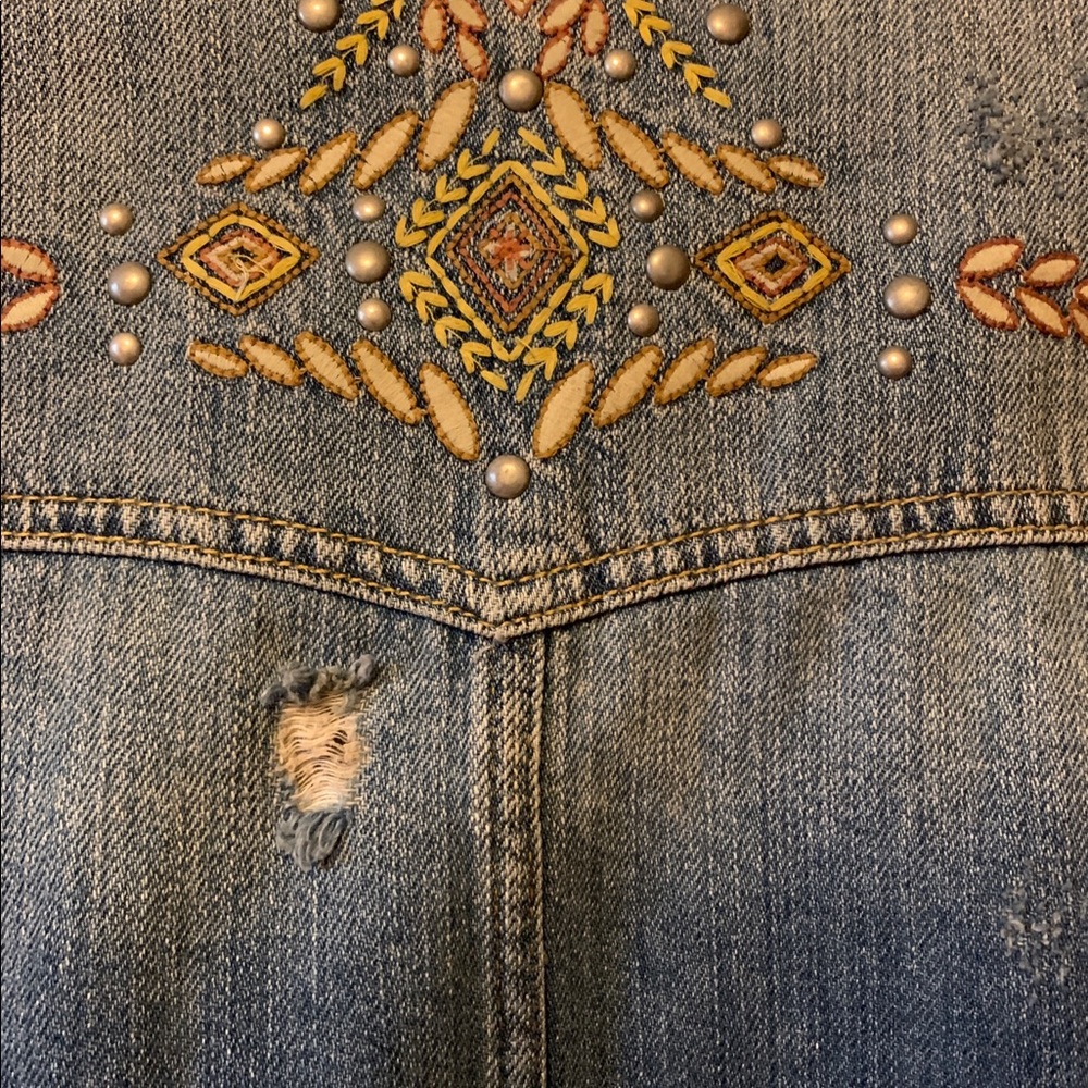 Free People Moonchild Denim Shirt Jacket M - Picture 8 of 8